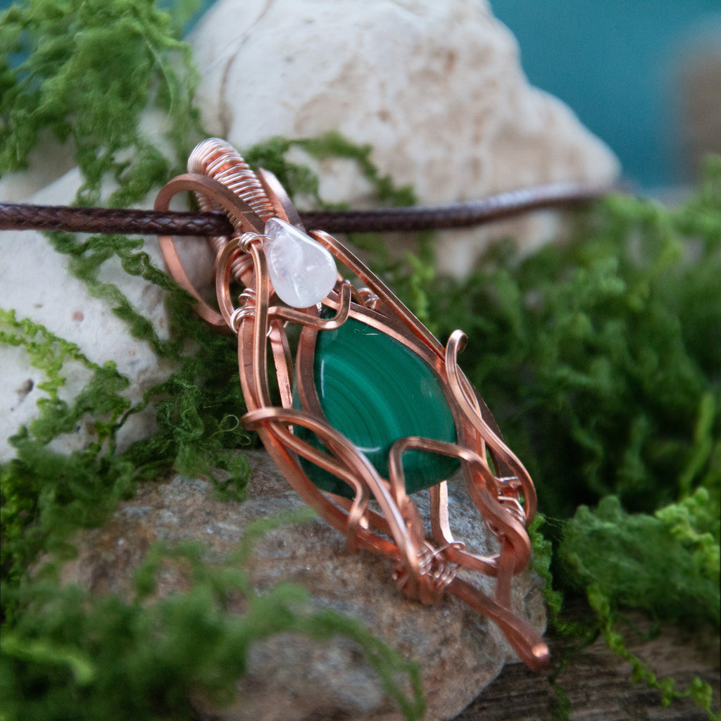 collana Malachite e Labradorite bianca