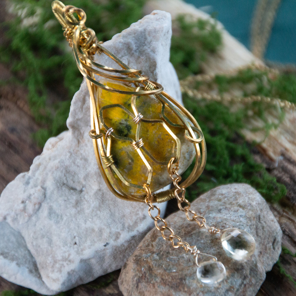 collana Diaspo bumblebee e Quarzo citrino