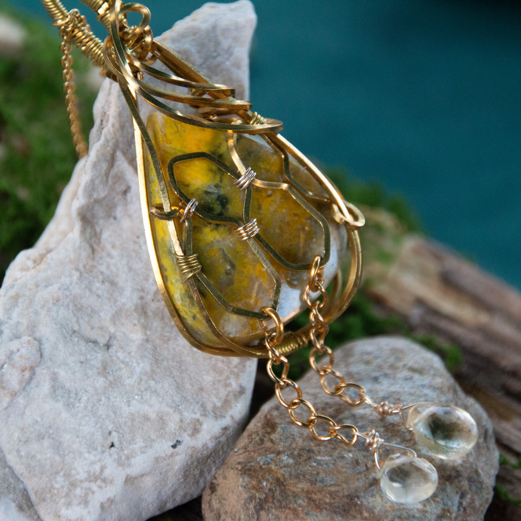 collana Diaspo bumblebee e Quarzo citrino