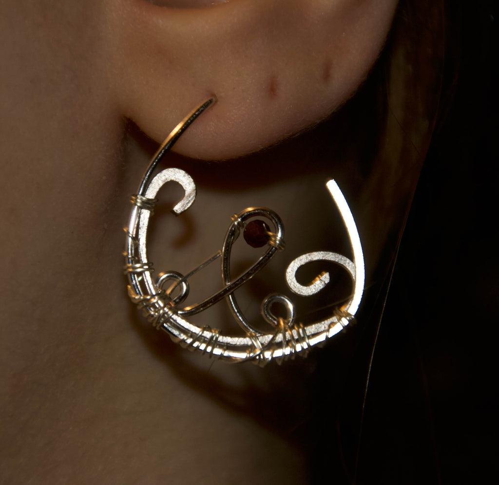 orecchini granato rosso