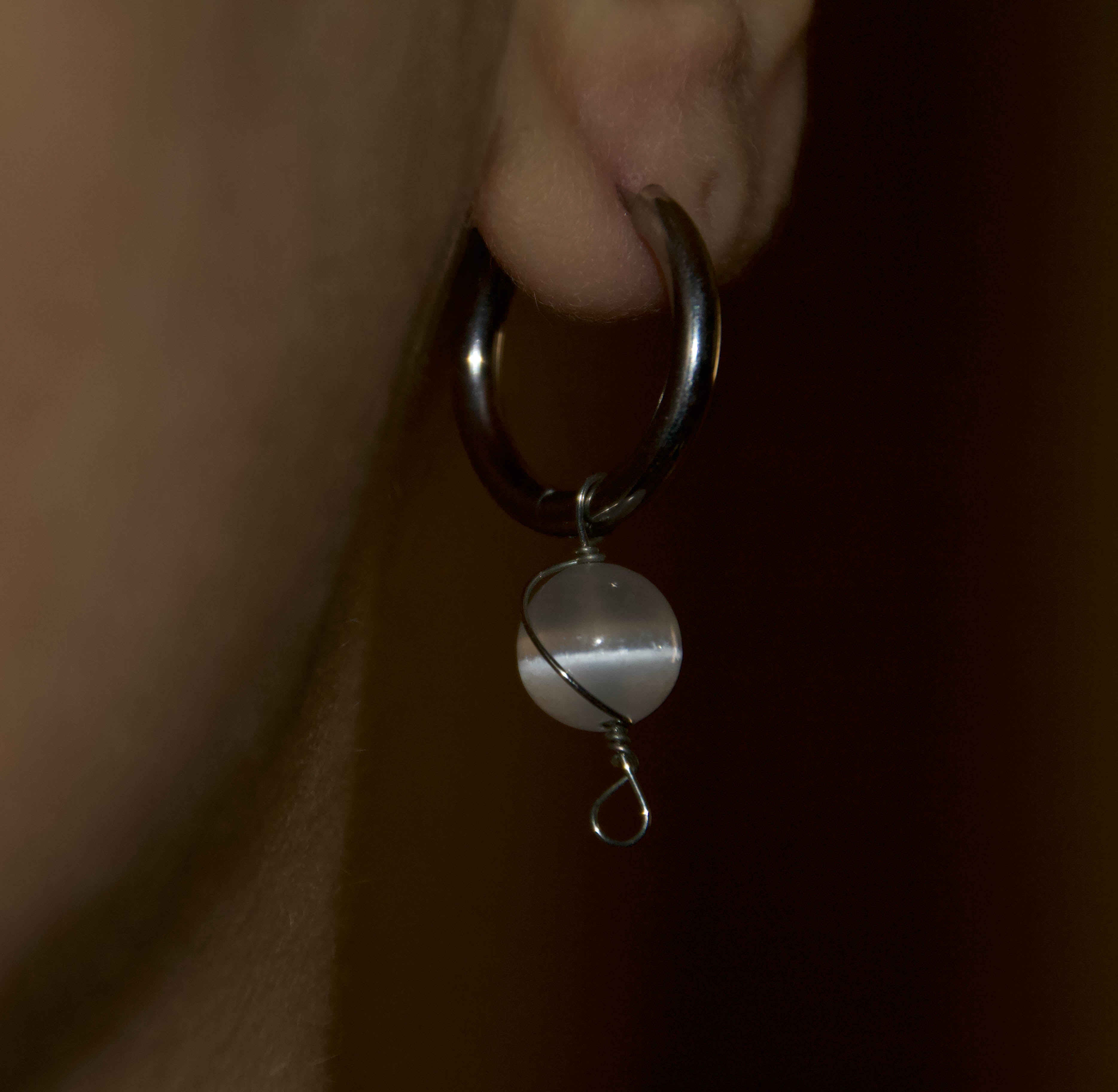 Orecchini in Selenite