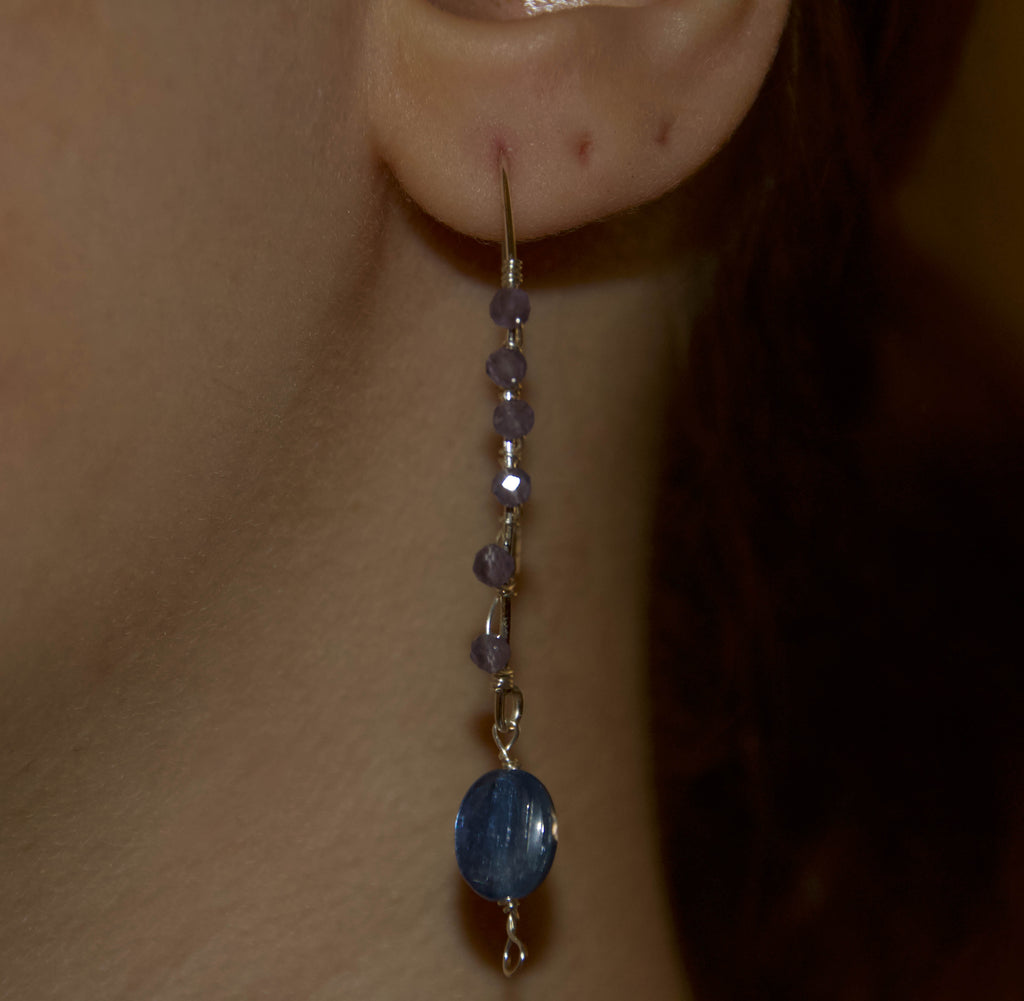 Orecchini in Cianite e Tanzanite