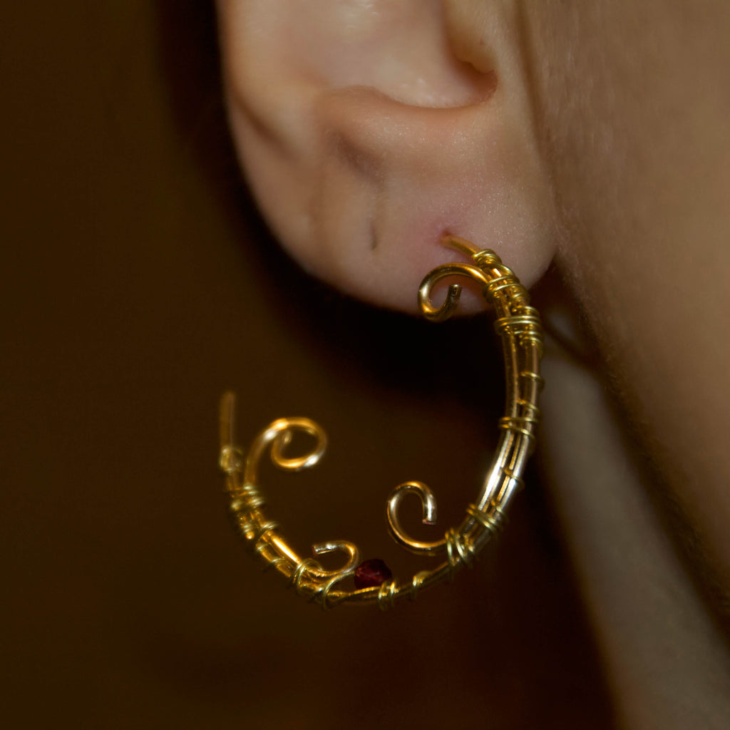 Orecchini Granato rosso