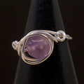 Anello in ametista lavanda | intreccio argento chiaro