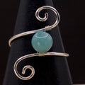 Anello in amazzonite | spirale verticale argento