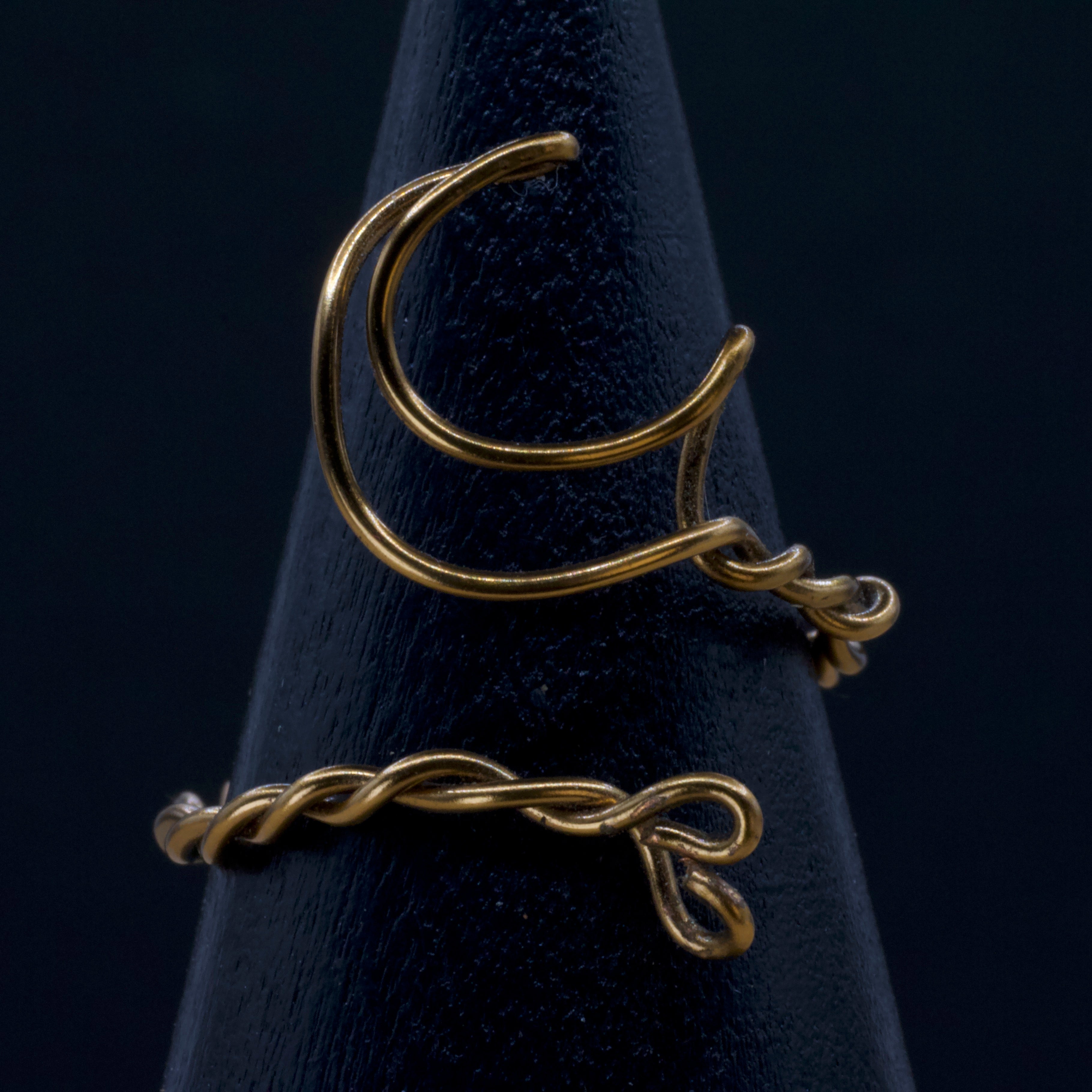 Anello luna in rame anticato regolabile