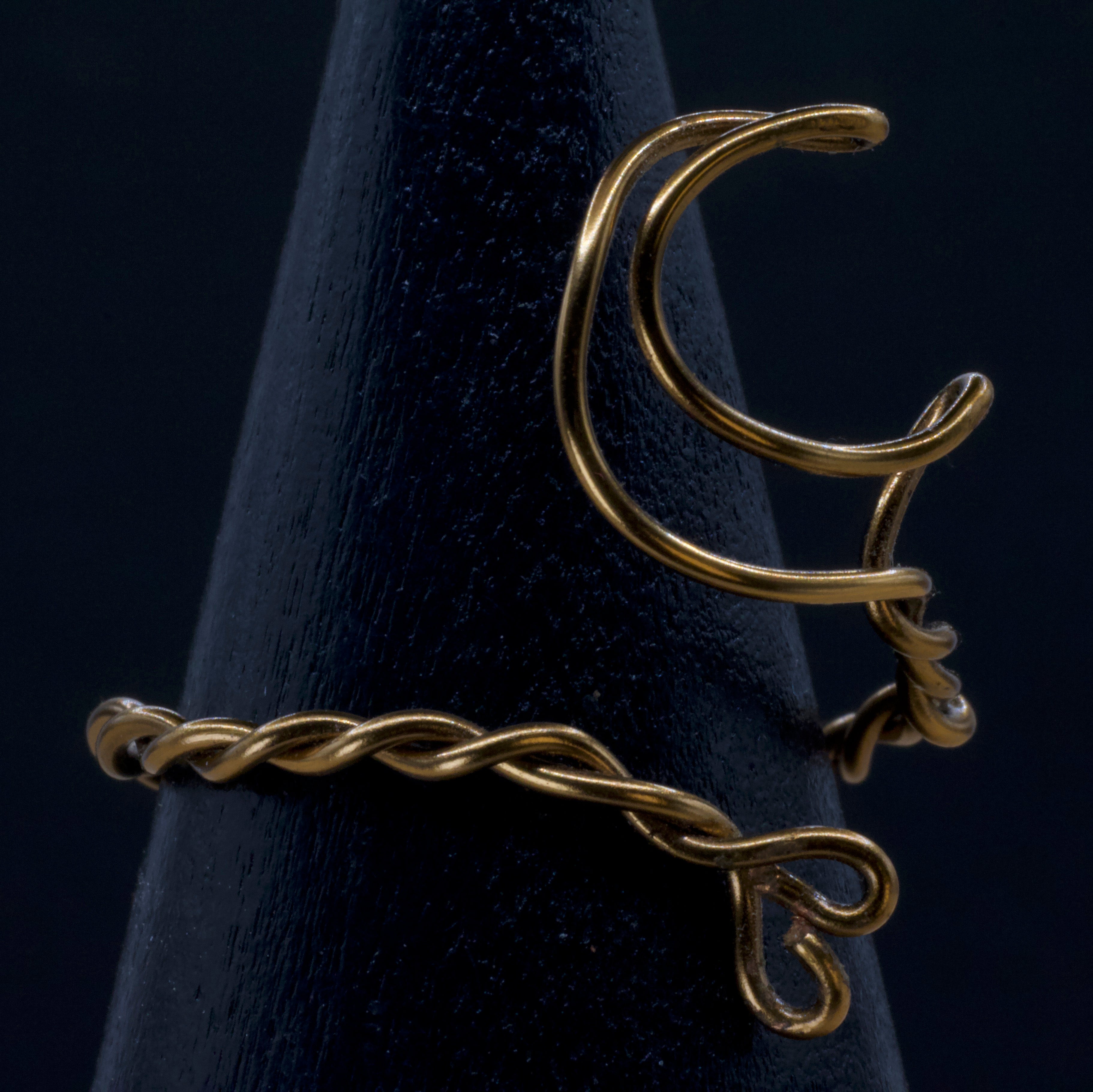 Anello luna in rame anticato regolabile