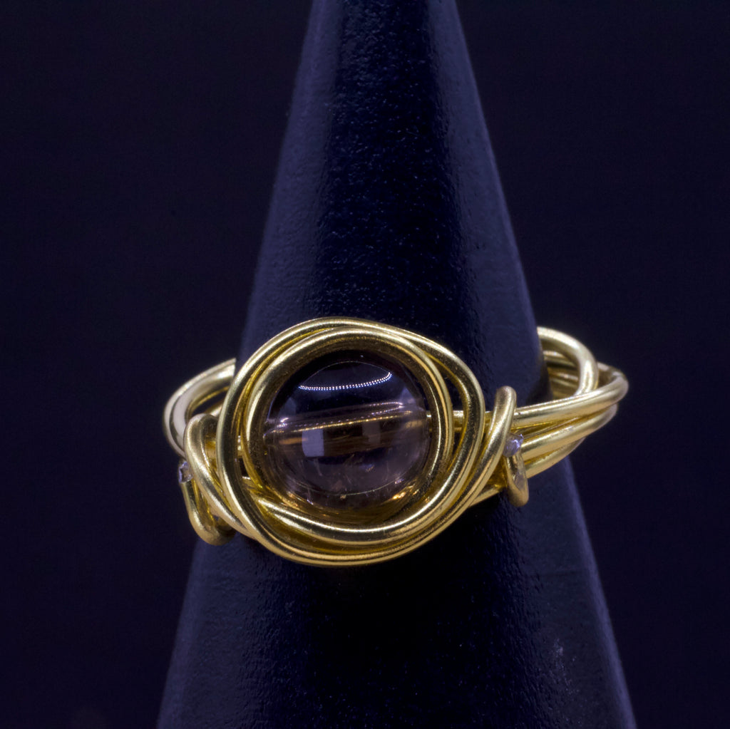 Anello in quarzo fumé
