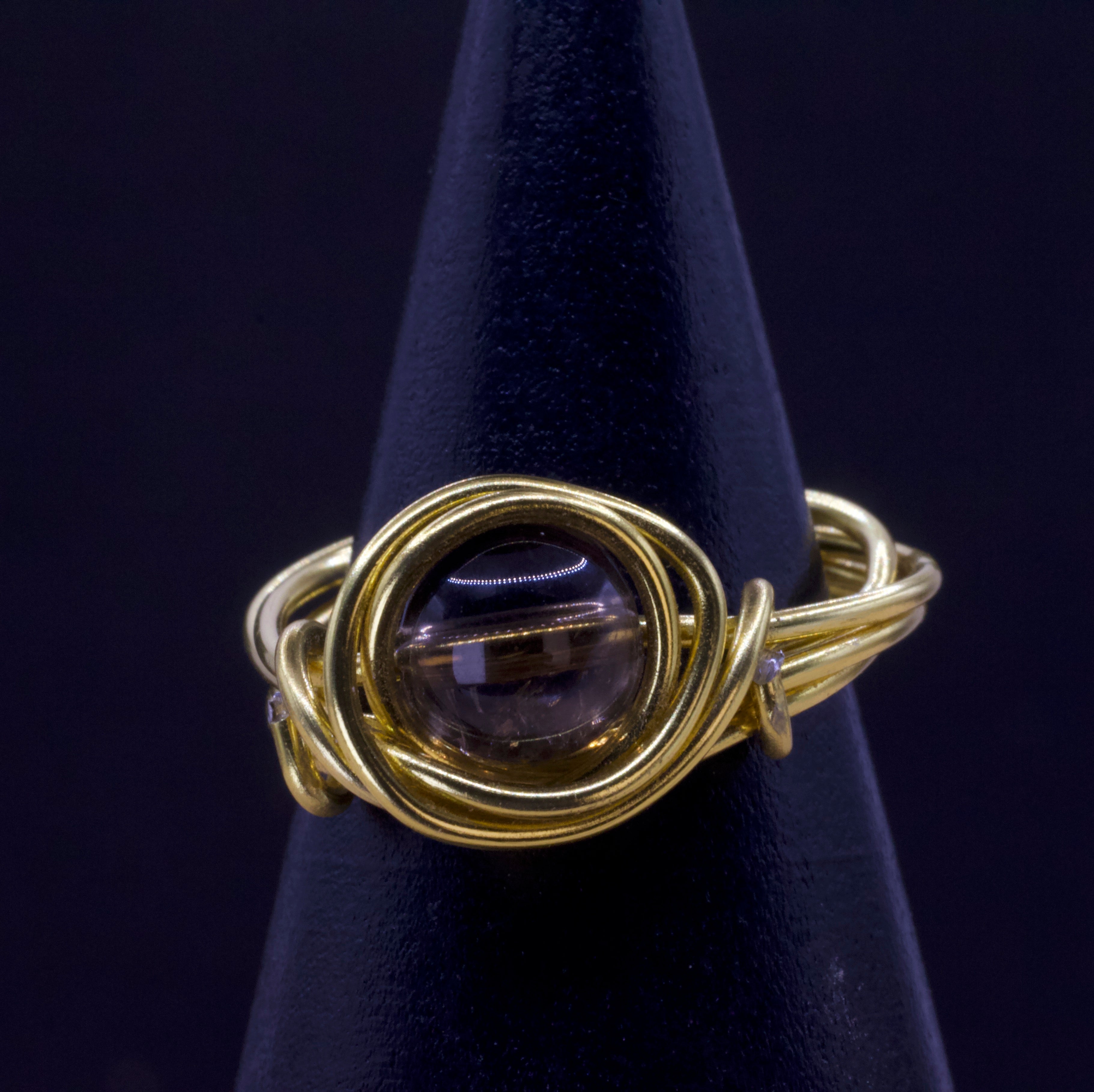 Anello in quarzo fumé