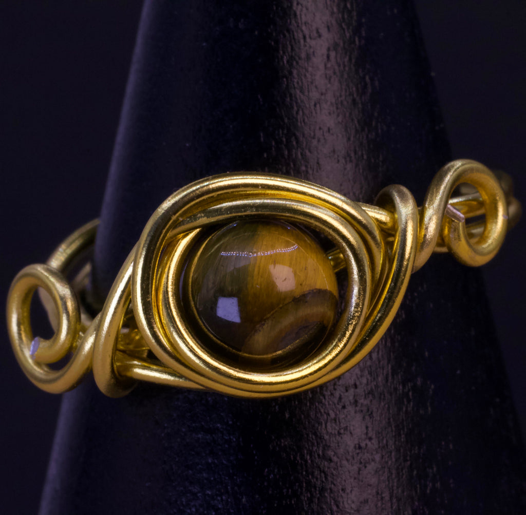 Anello in occhio di tigre
