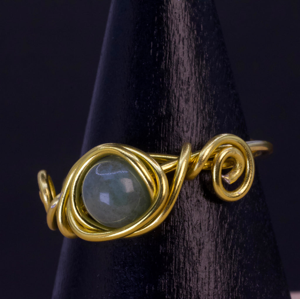 Anello in amazzonite | nido dorato