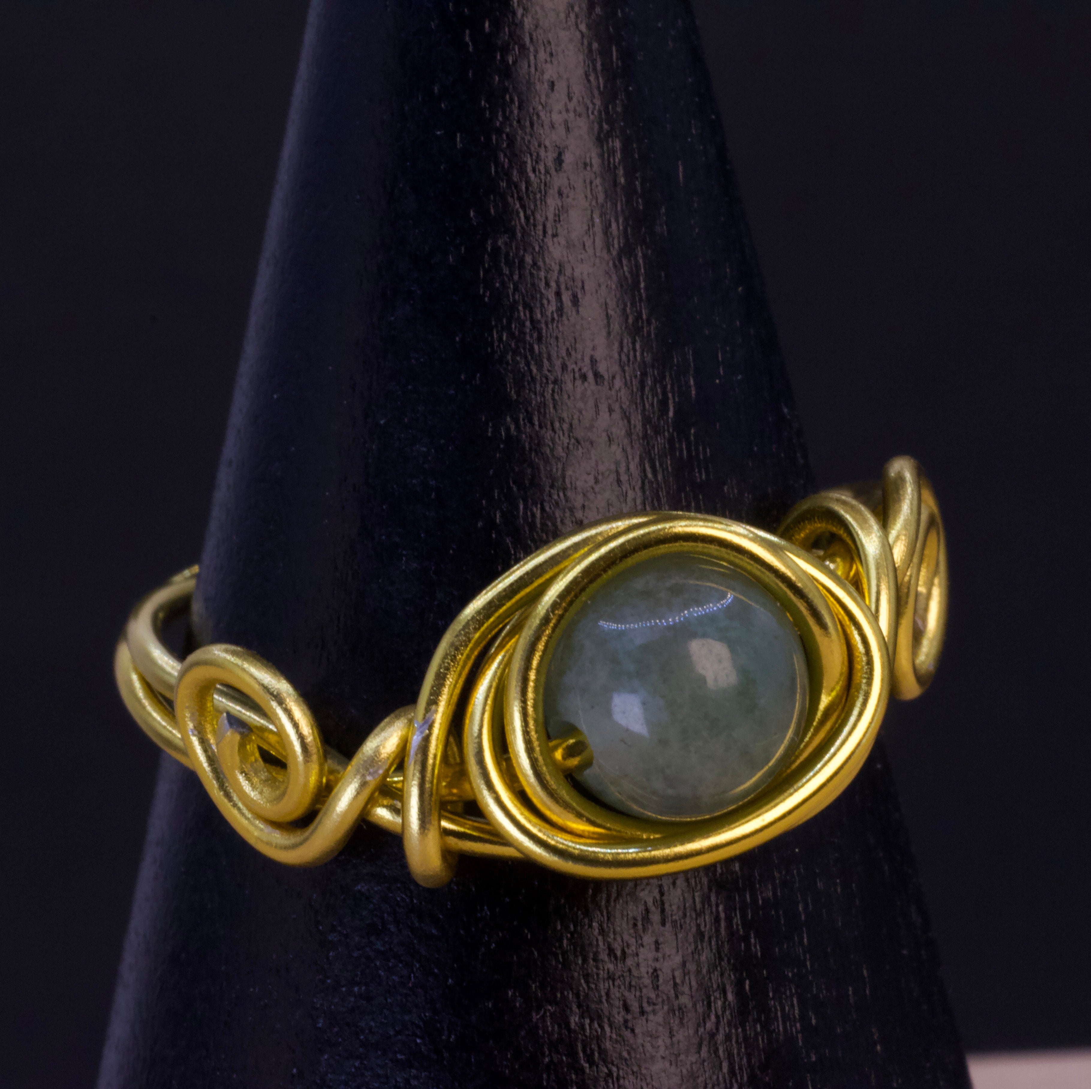 Anello in amazzonite | nido dorato