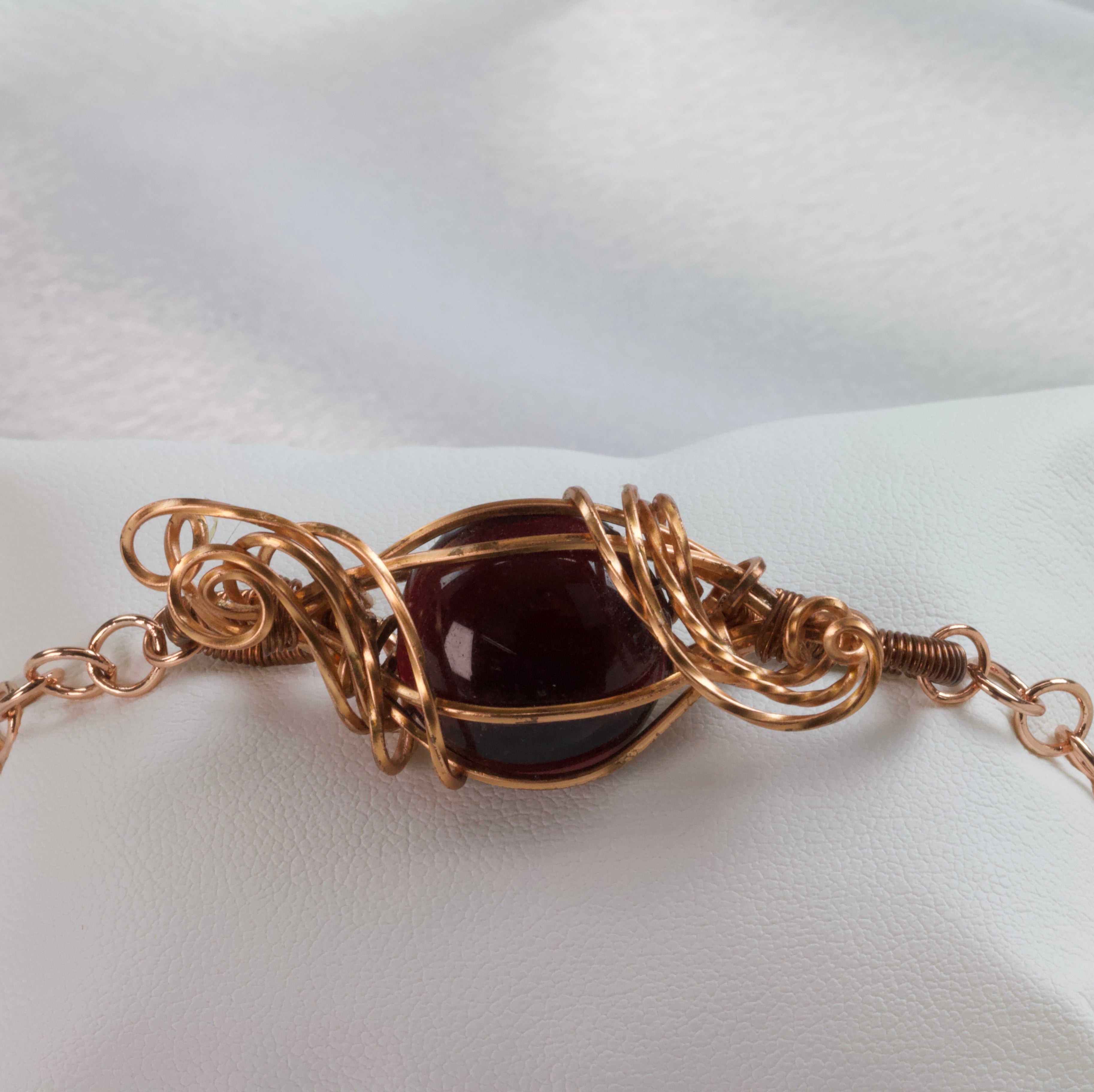 Bracciale in granato rosso