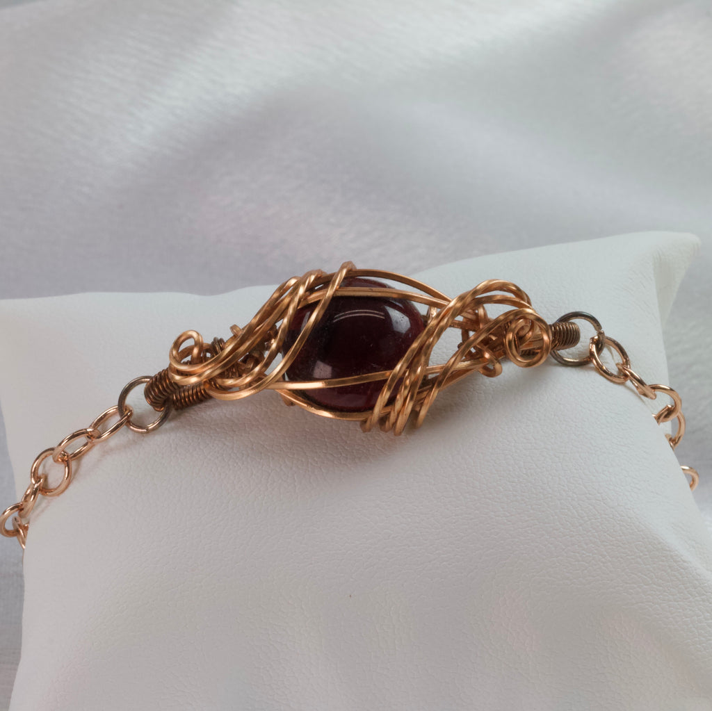 Bracciale in granato rosso