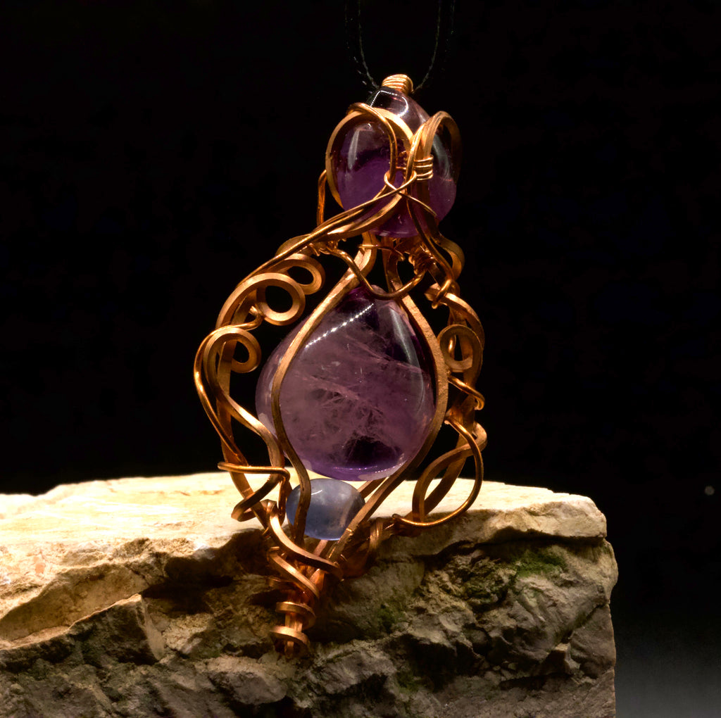 Collana Ametista & Apatite Neon