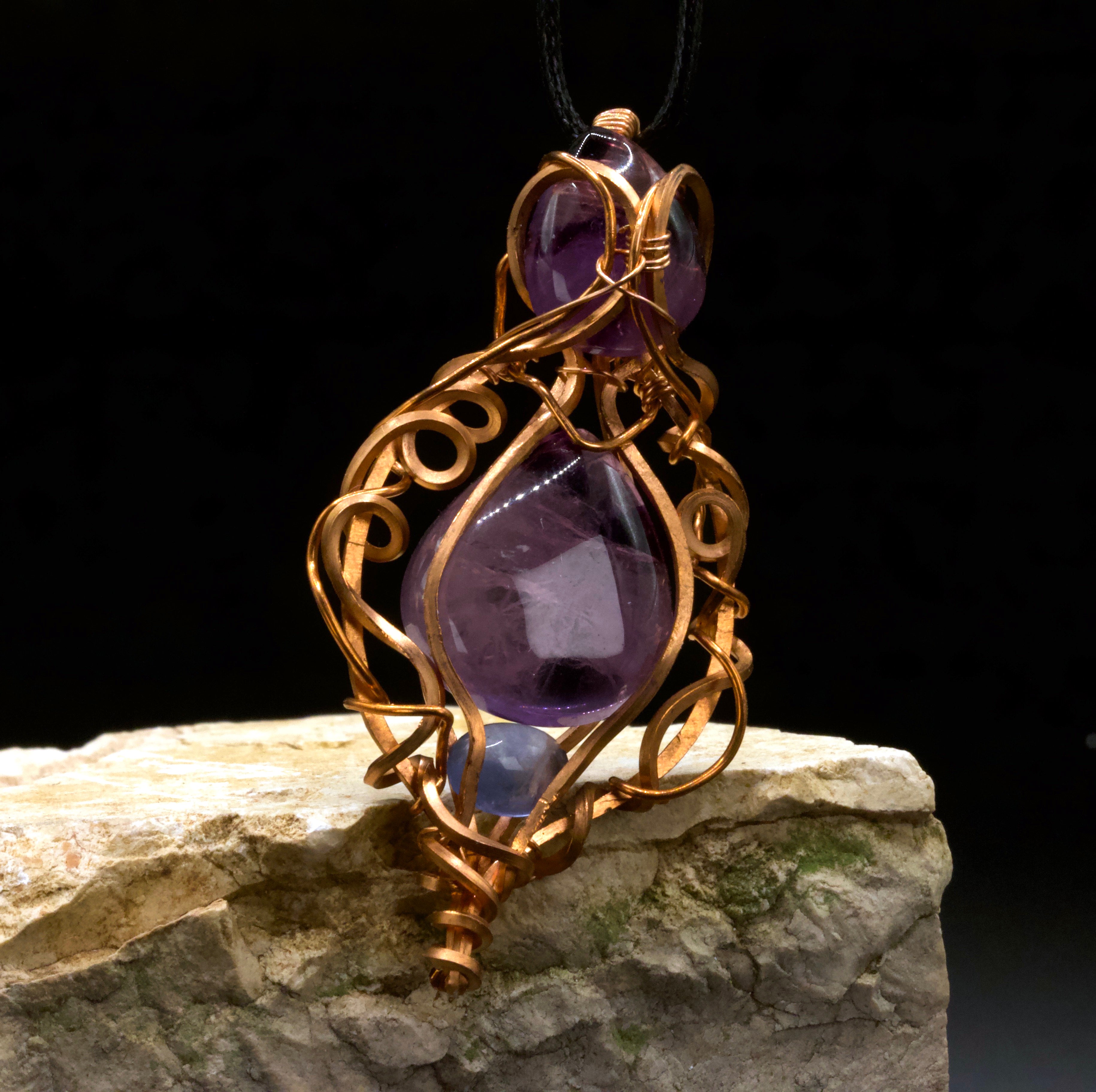 Collana Ametista & Apatite Neon